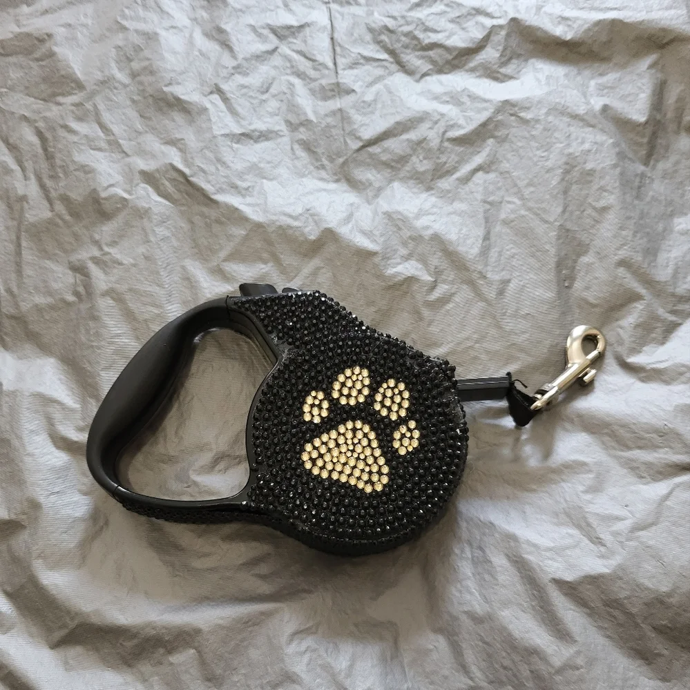 Black and Gold Rhinestone Dog Leash
